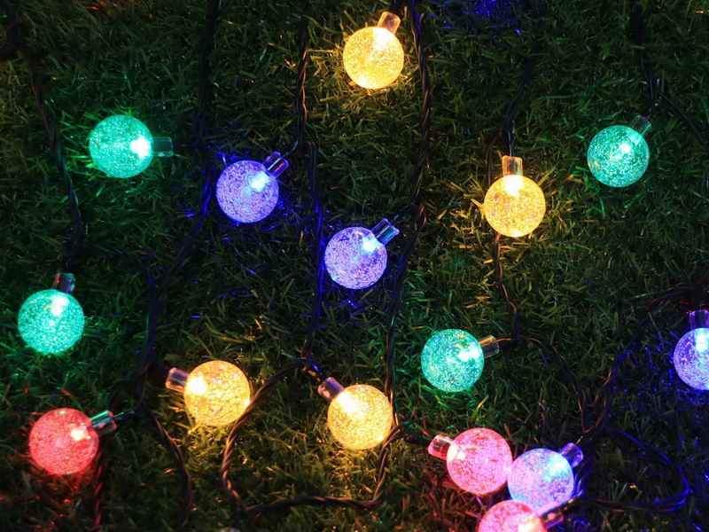 Solar garden string lights, bubble ball (multi-color)