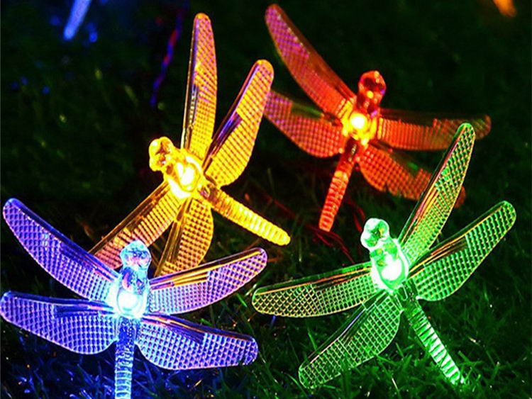 Solar garden string lights with dragonfly (multi-color)